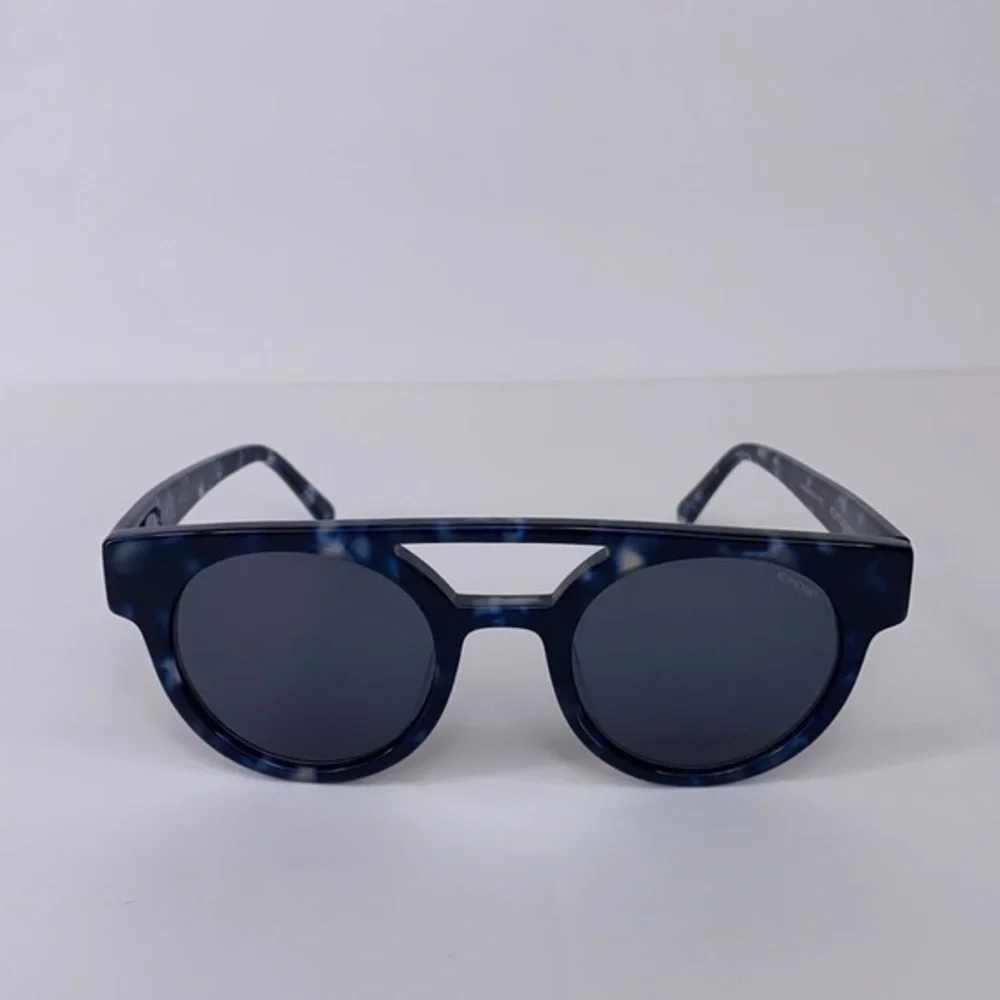 New KOMONO DREYFUSS Blue Black tortoise Sunglasses NWT round